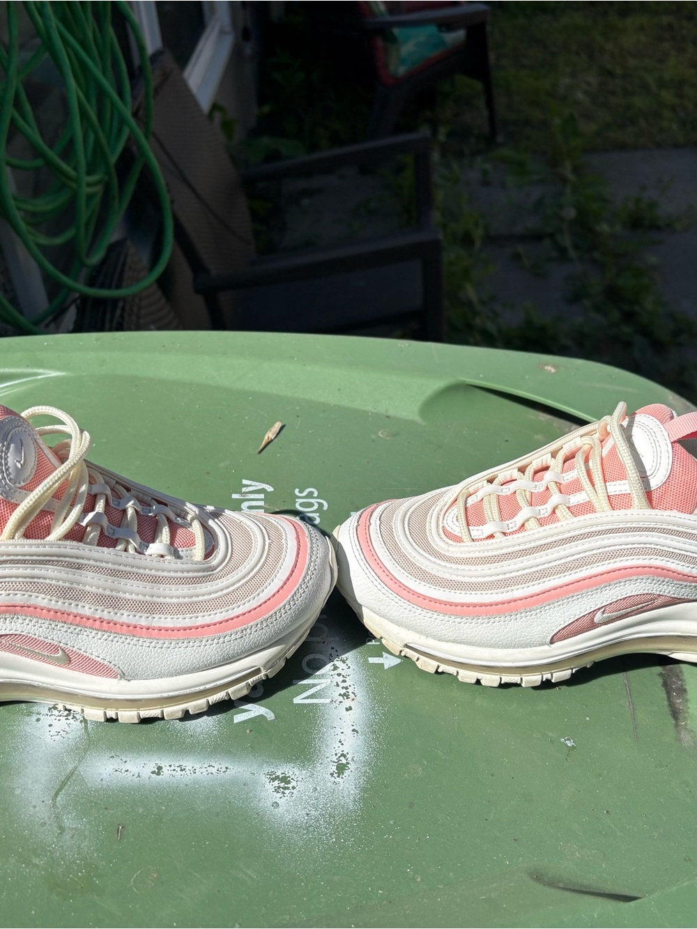 Nike Pink and White Layered Mesh Sneakers - Picture 3 of 5